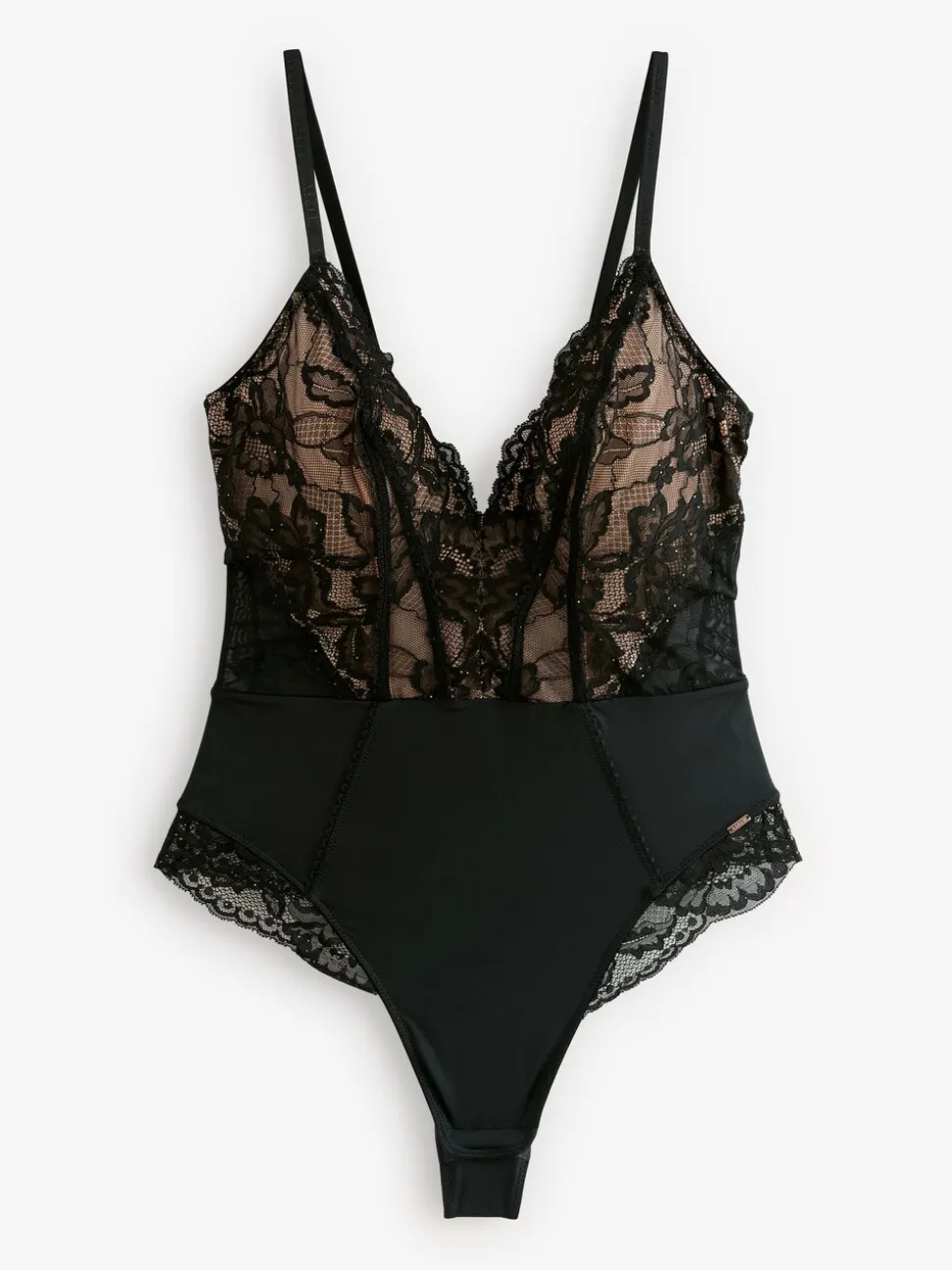 Lipsy Black Low Plunge Sequin Bodysuit