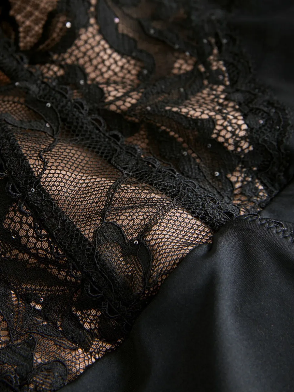 Lipsy Black Low Plunge Sequin Bodysuit