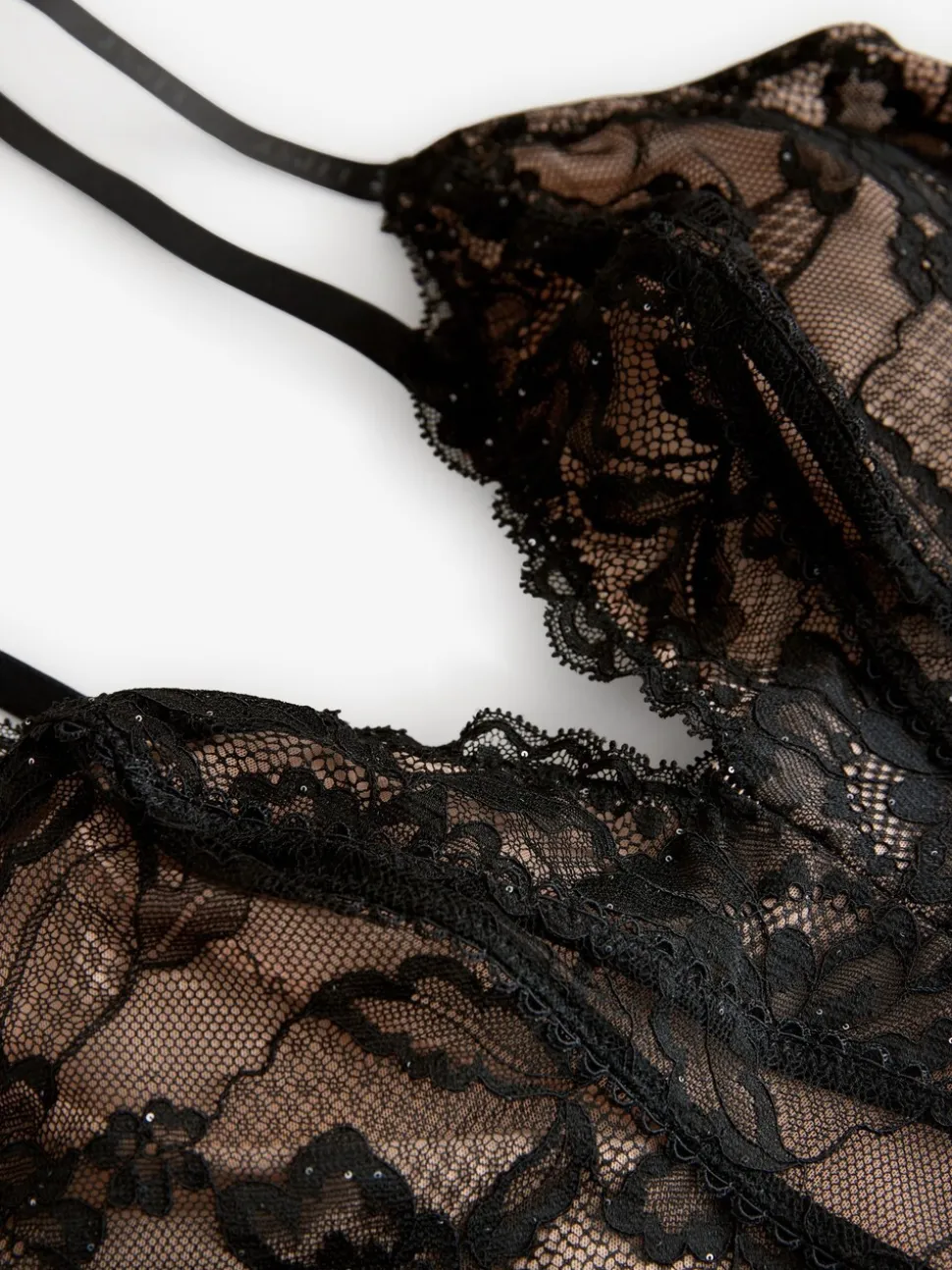 Lipsy Black Low Plunge Sequin Bodysuit