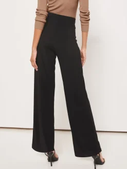 Lipsy Black Petite High Waist Wide Leg Trousers