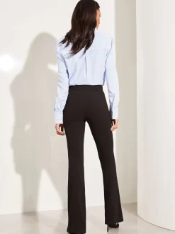Lipsy Black Petite High Waisted Contour Bootleg Flared Trousers