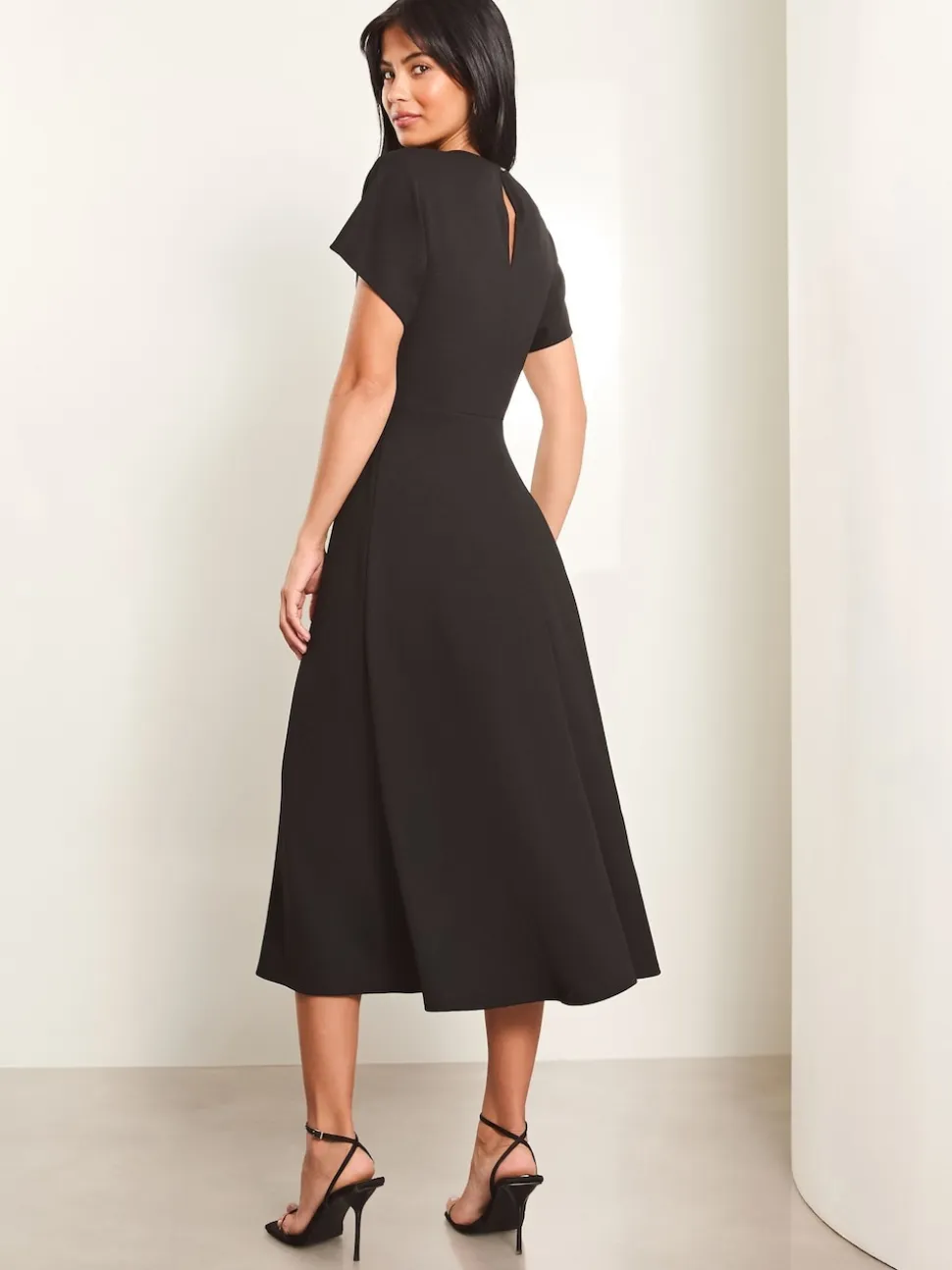 Lipsy Black Petite Knot Side Midi Dress