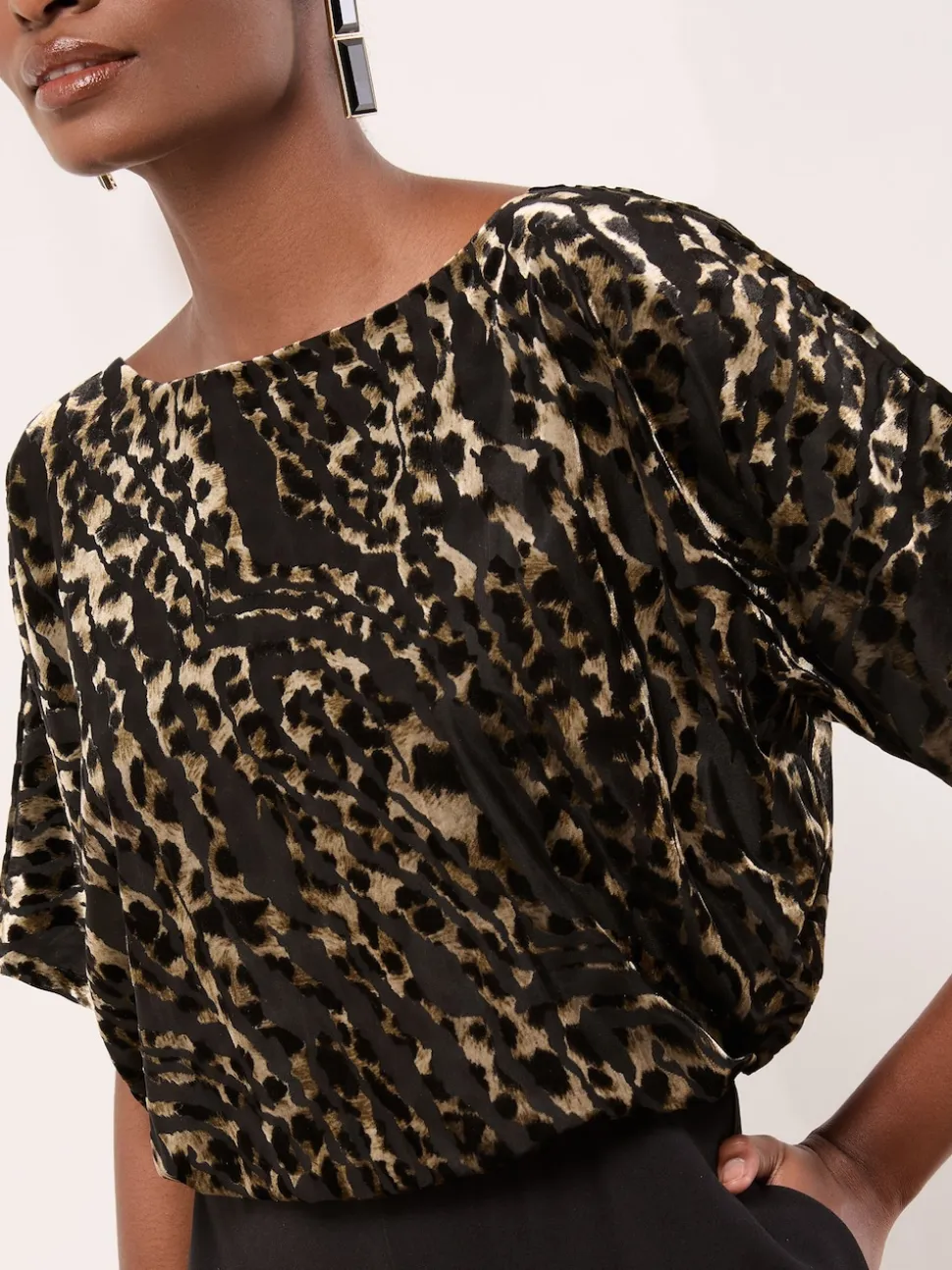 Lipsy Black Petite Leopard Print Sleeveless Cowl Neck Jumpsuit
