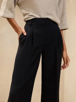 Lipsy Black Petite Premium Wide Leg Trousers