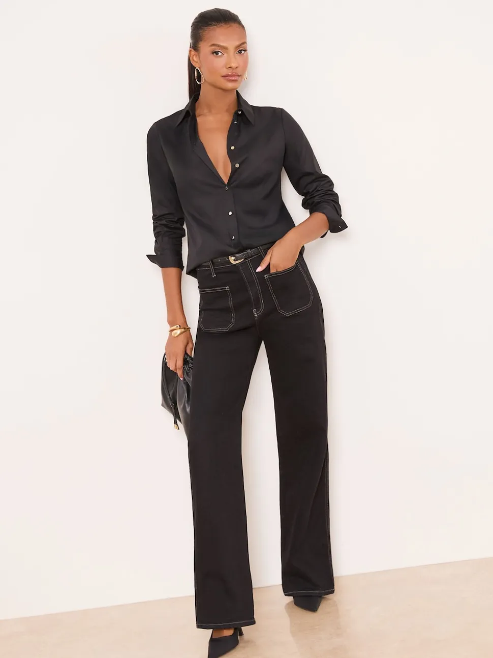 Lipsy Black Poplin Shirt