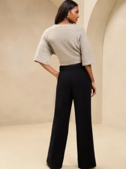 Lipsy Black Premium Wide Leg Trousers