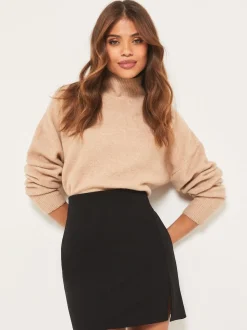 Lipsy Black Split Side Mini Skirt