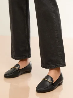 Lipsy Black Standard Fit Snaffle Faux Leather Loafers