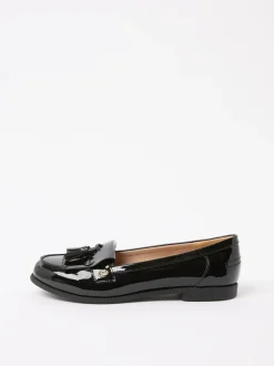 Lipsy Black Standard Fit Patent Flat Tassle Workwear Loafers