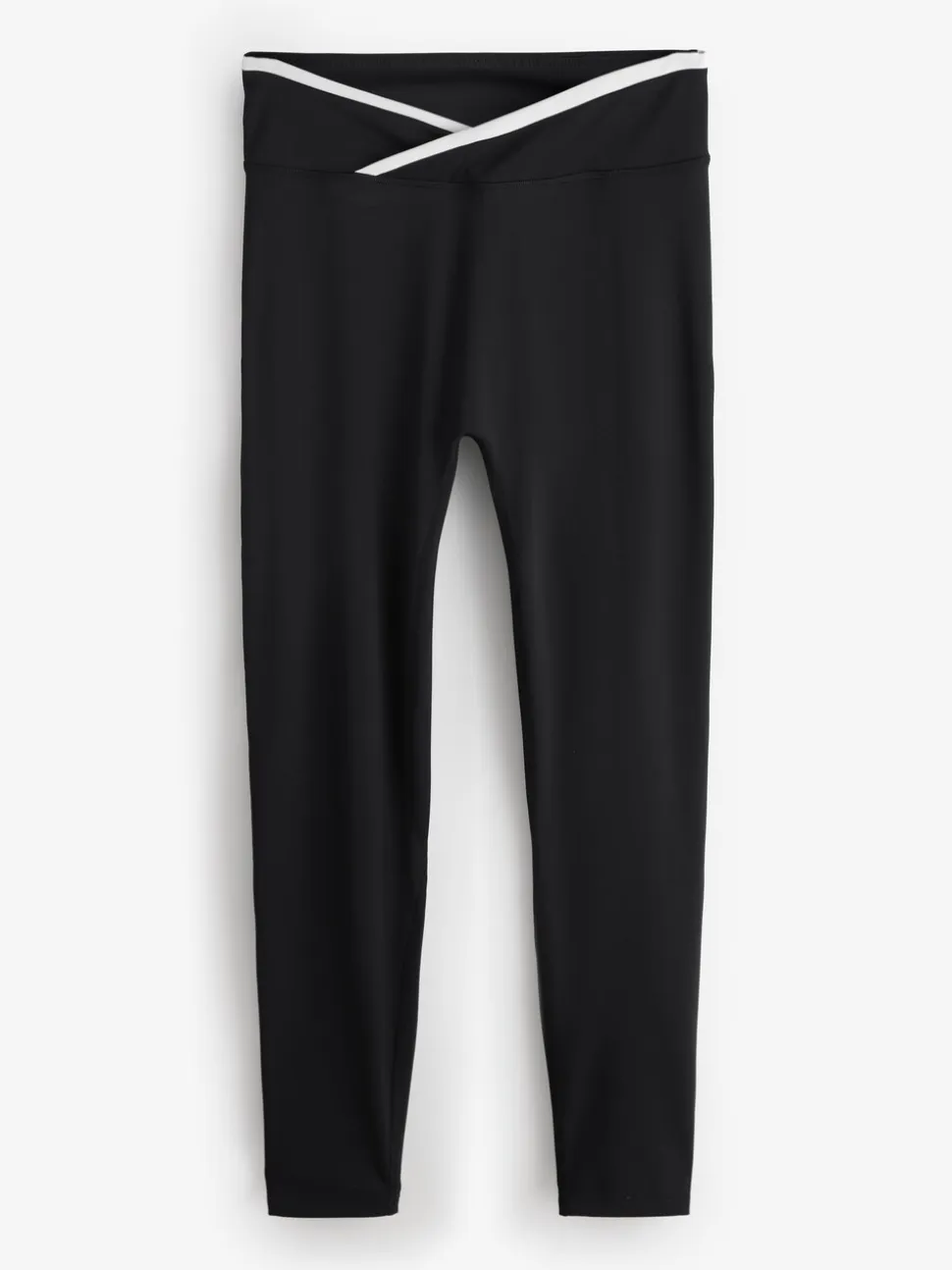 Lipsy Black Tipped Cross-Over Waist Leggings