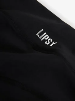 Lipsy Black Tipped Cross-Over Waist Leggings