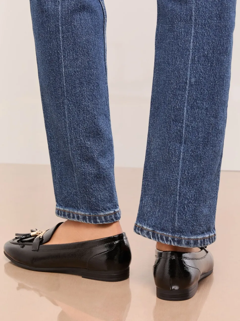 Lipsy Black Wide Fit Almond Toe Tassel Workwear Loafers