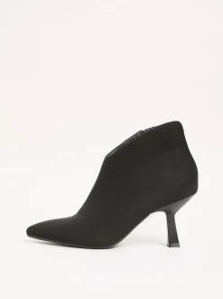 Lipsy Black Wide Fit Faux Suede Low Heel Ankle Kitten Heels