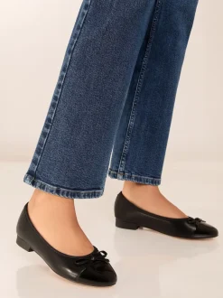 Lipsy Black Wide Fit Patent Toecap Ballerinas
