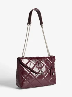 Lipsy Burgundy Red Quilted Chain Shoulder Bag