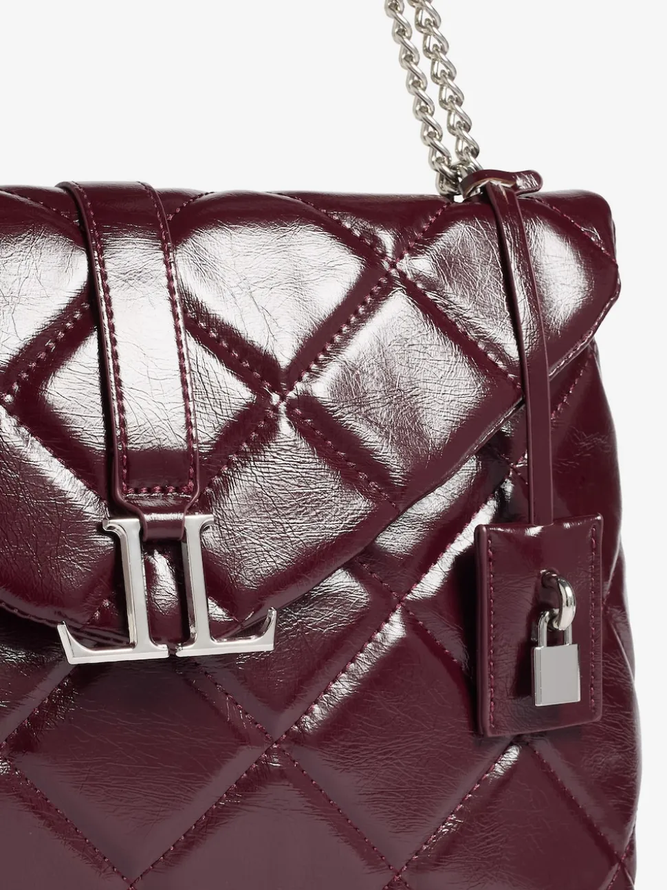 Lipsy Burgundy Red Quilted Chain Shoulder Bag