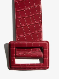 Lipsy Burgundy Red Wide Buckle Belt