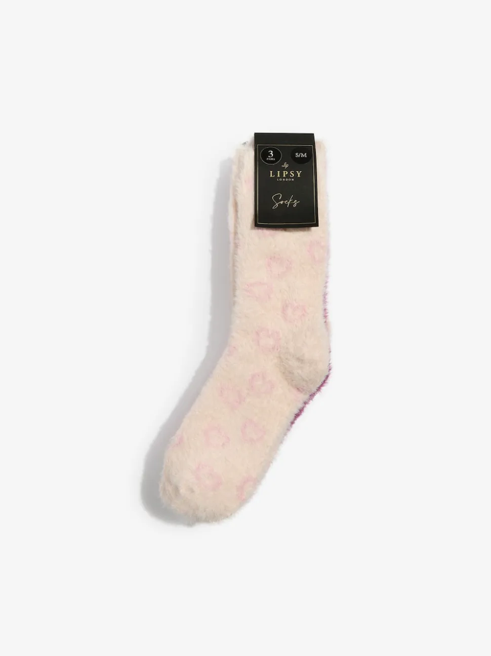 Lipsy Burgundy/Pink Super Soft Cosy Socks 3 Pack