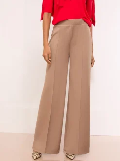 Lipsy Camel High Waist Wide Leg Trousers