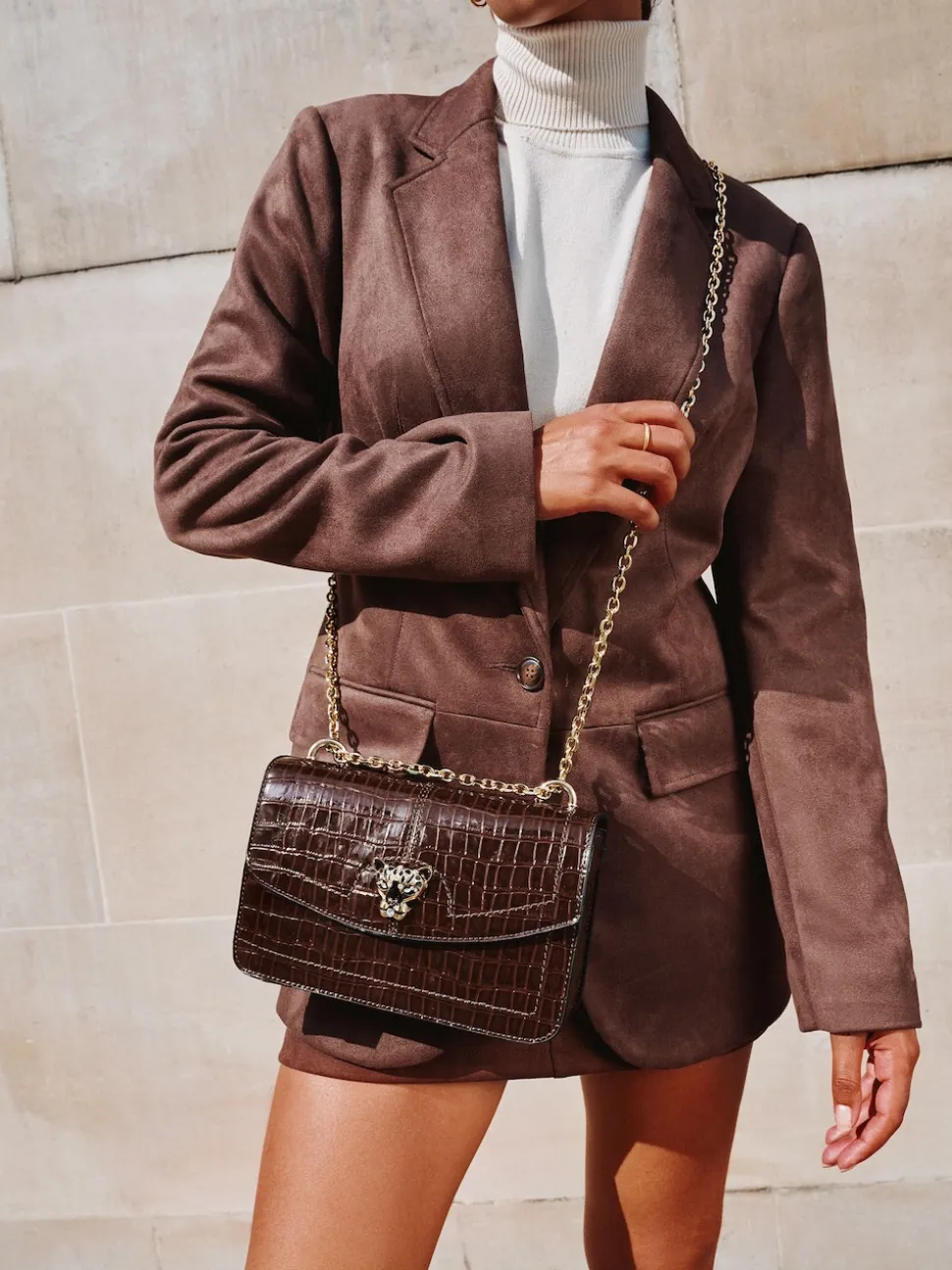 Lipsy Chocolate Brown Medium Chain Shoulder Bag