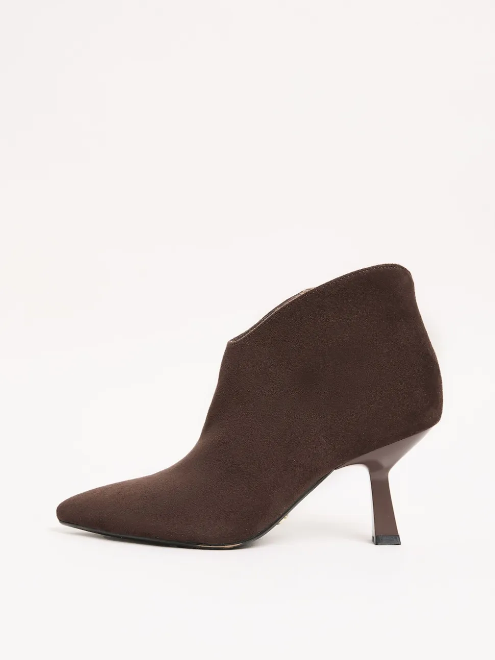 Lipsy Chocolate Brown Standard fit Faux Suede Low Heel Ankle Kitten Heels