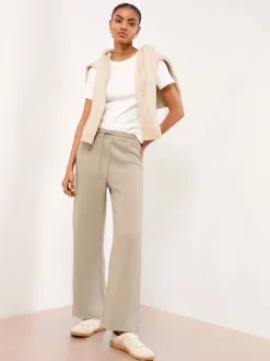Lipsy Cream Wide Leg Sweat Joggers