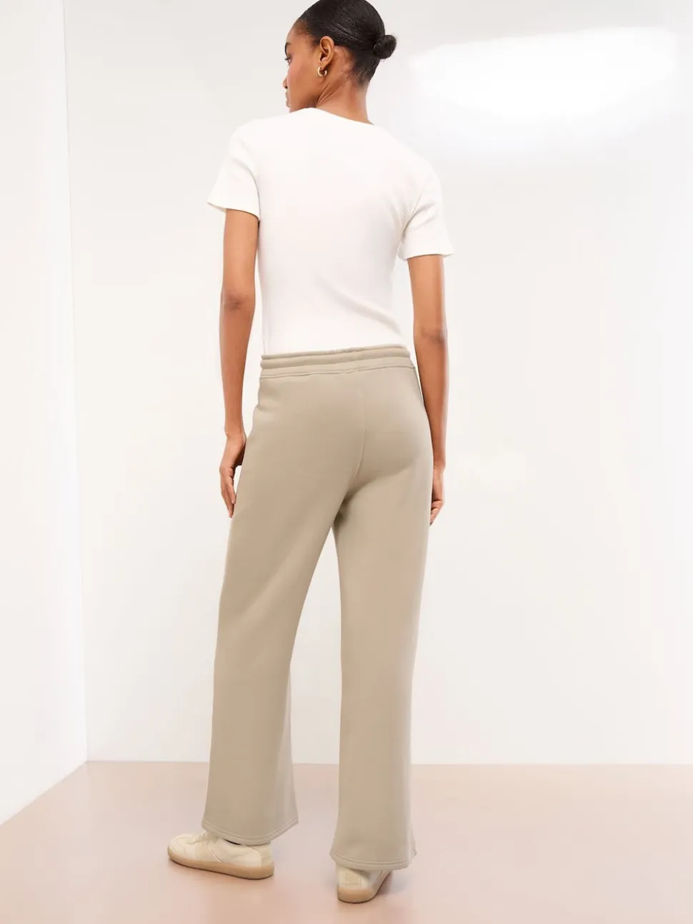 Lipsy Cream Wide Leg Sweat Joggers