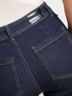 Lipsy Dark Blue Wash Petite Glam Flare Leg Jeans
