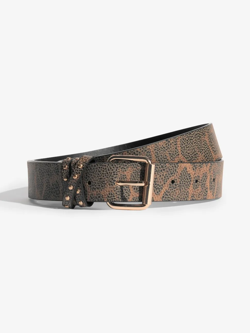 Lipsy Leopard Print and Studded Belts 2 Pack
