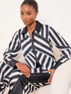 Lipsy Monochrome Stripe Shirt