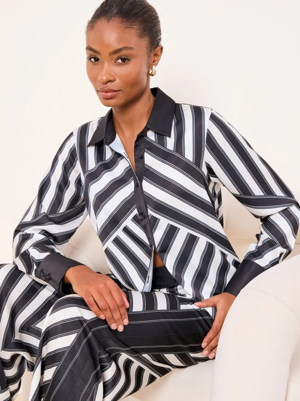 Lipsy Monochrome Stripe Shirt