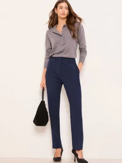 Lipsy Navy Blue Tailored Tapered Trousers