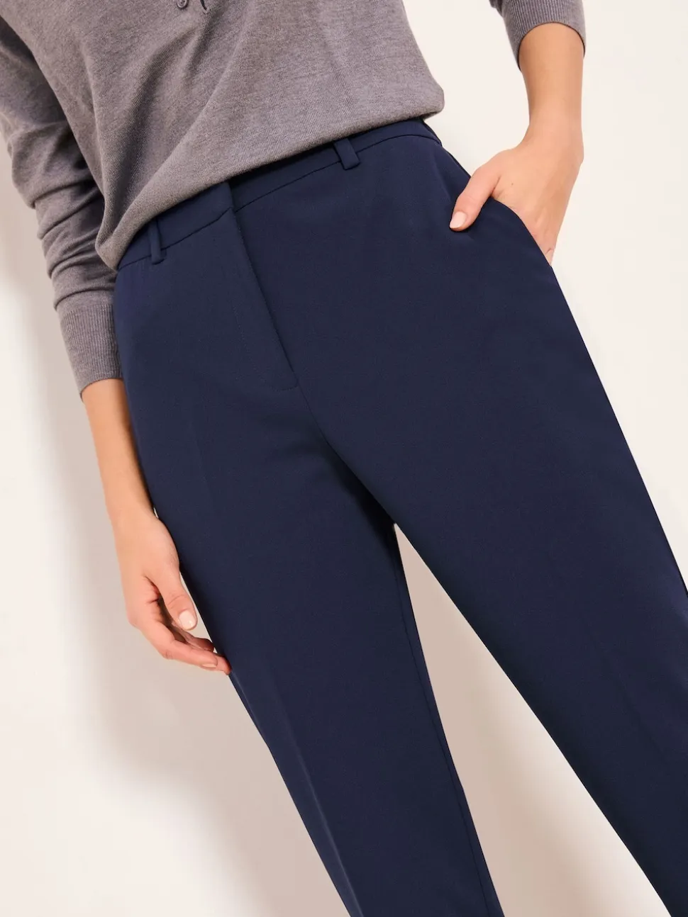 Lipsy Navy Blue Tailored Tapered Trousers