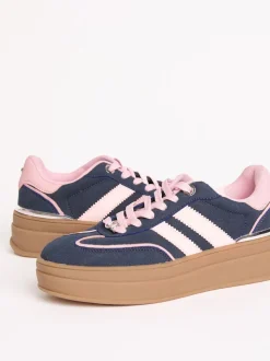 Lipsy Navy Faux Suede Chunky Platform Sports Trainer