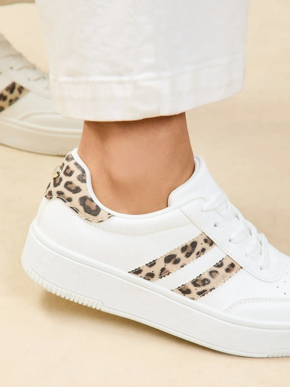 Lipsy Neutral Faux Suede Chunky Platform Sports Trainer