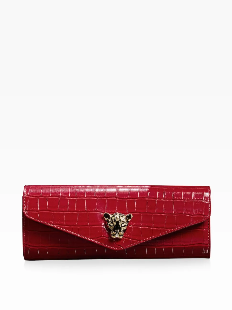 Lipsy Red Croc Effect Clutch Bag