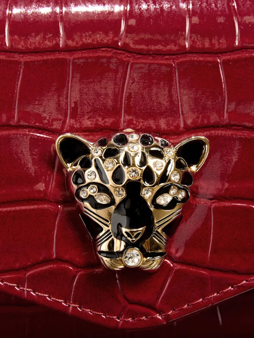 Lipsy Red Croc Effect Clutch Bag