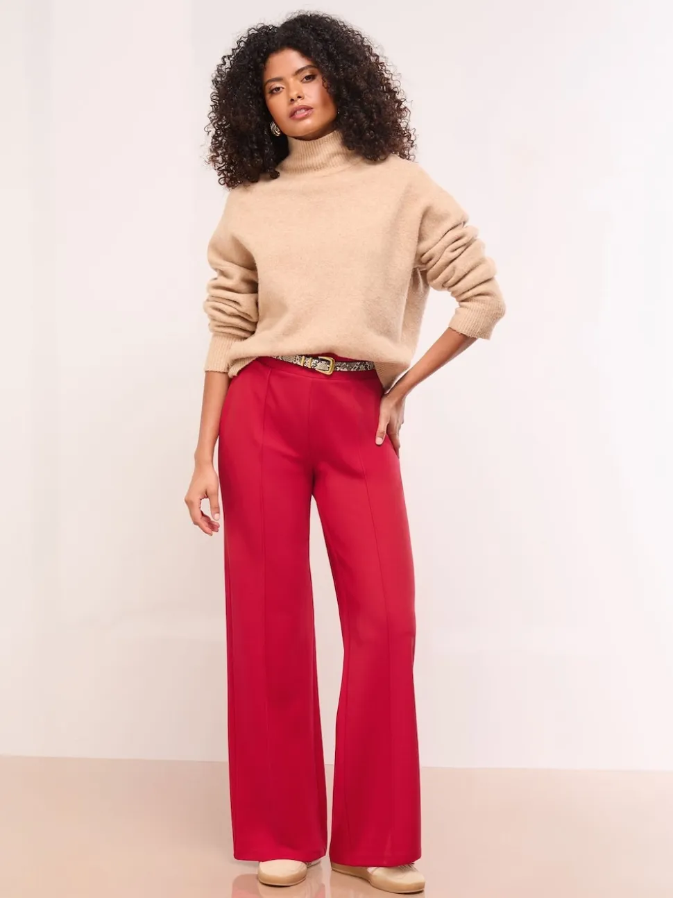Lipsy Red High Waist Wide Leg Trousers