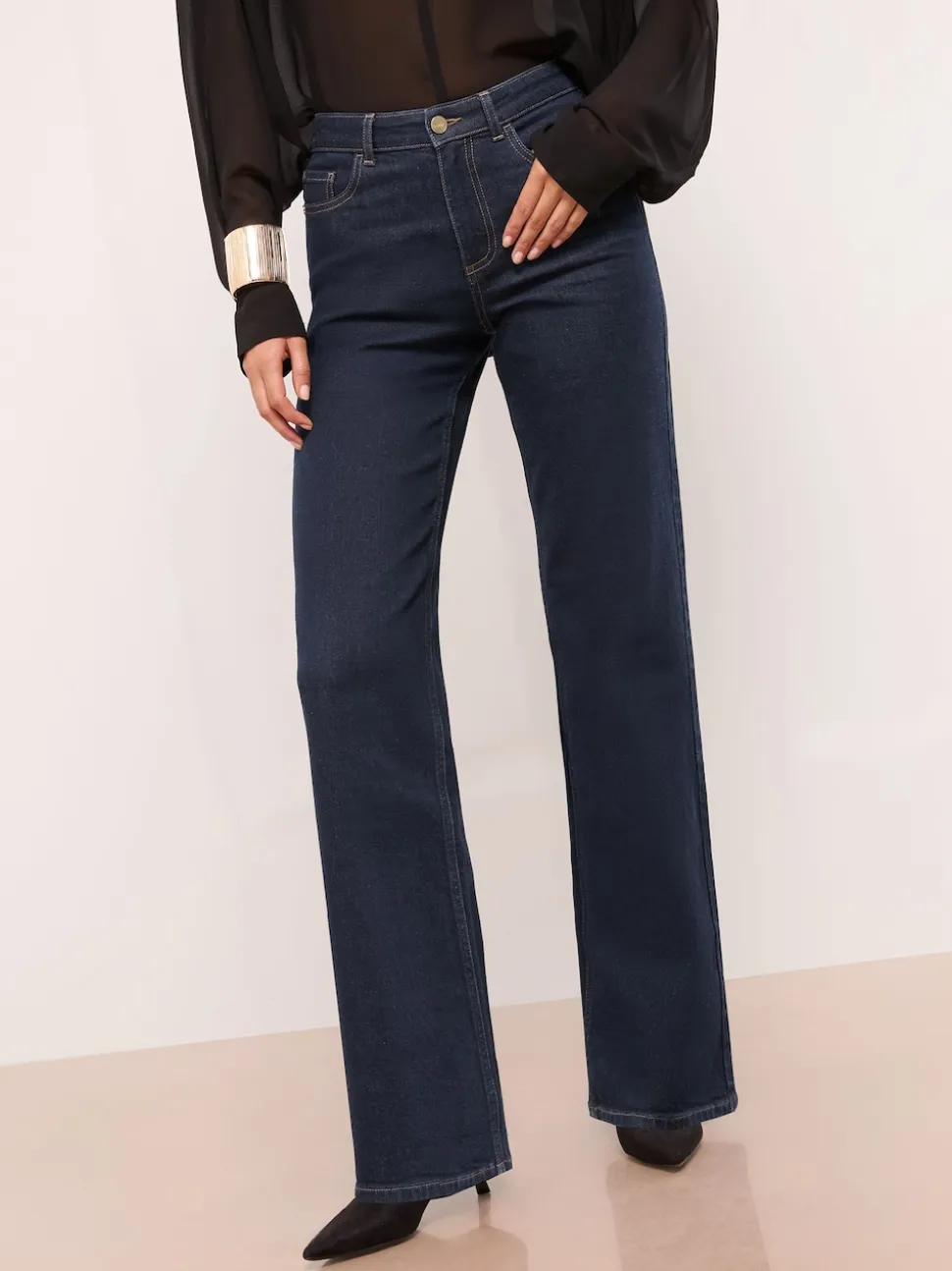 Lipsy Rinse Blue Wide Leg Jeans