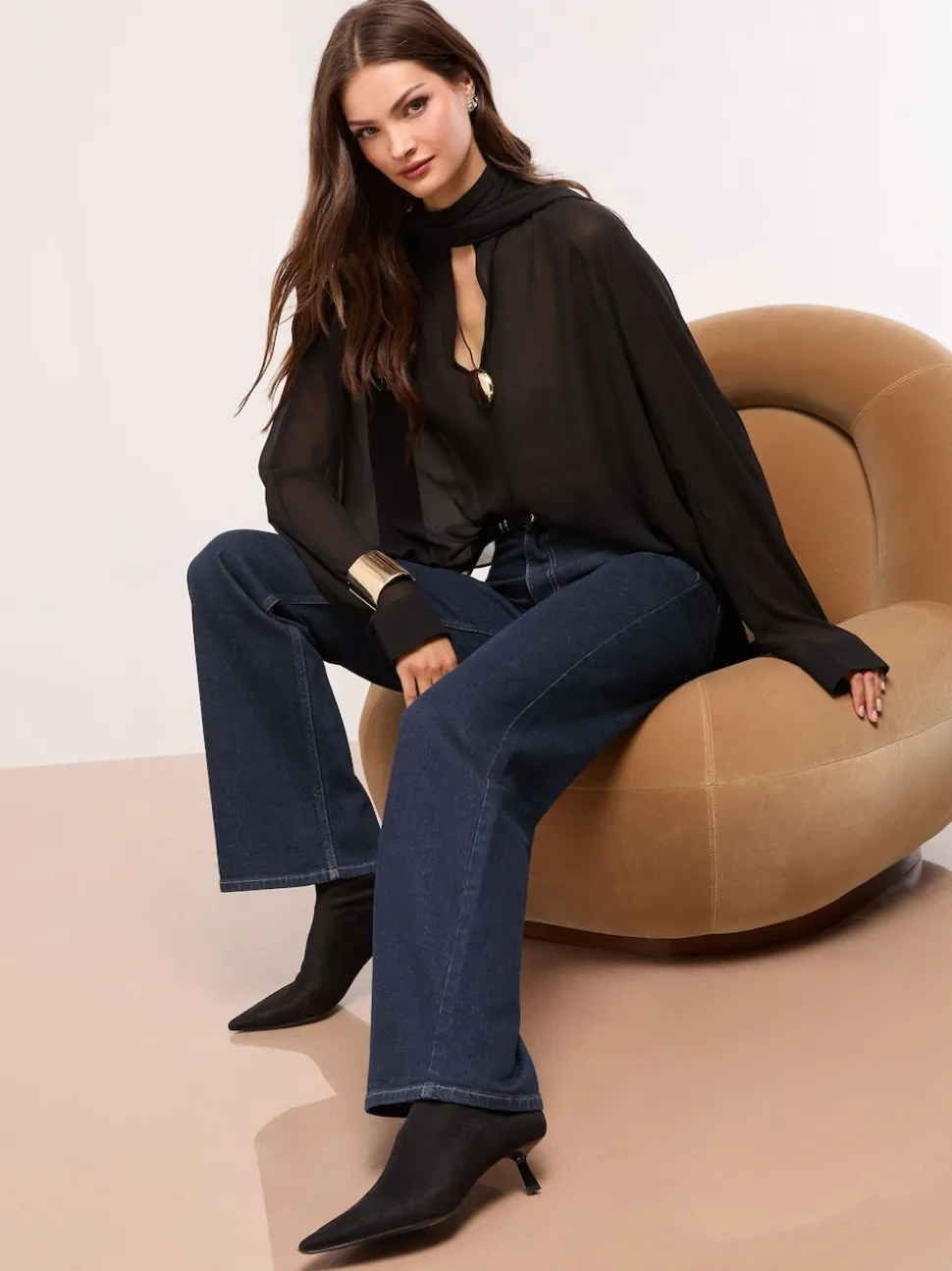 Lipsy Rinse Blue Wide Leg Jeans