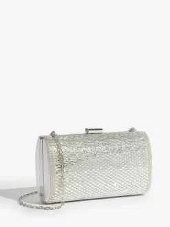 Lipsy Silver Embellished Box Clutch Bag