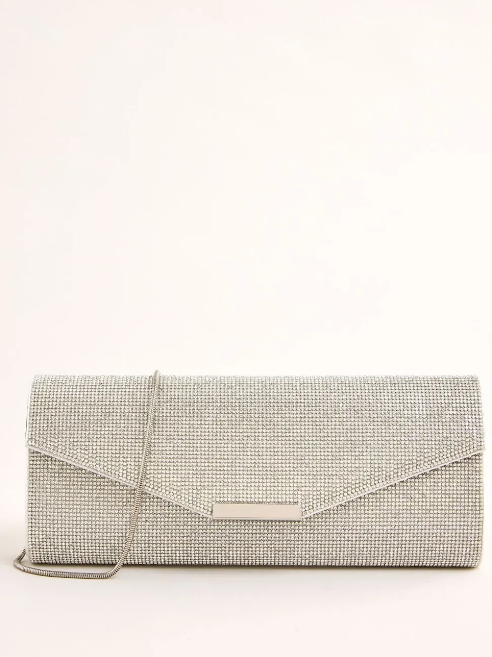Lipsy Silver Hotfix Clutch Bag