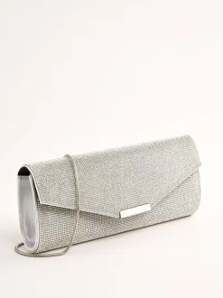 Lipsy Silver Hotfix Clutch Bag