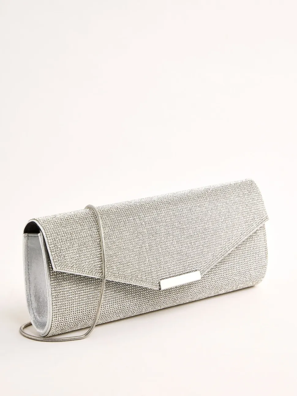 Lipsy Silver Hotfix Clutch Bag
