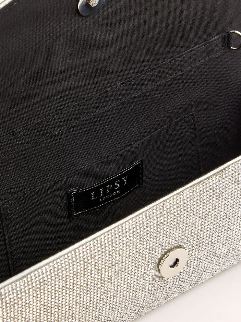 Lipsy Silver Hotfix Clutch Bag