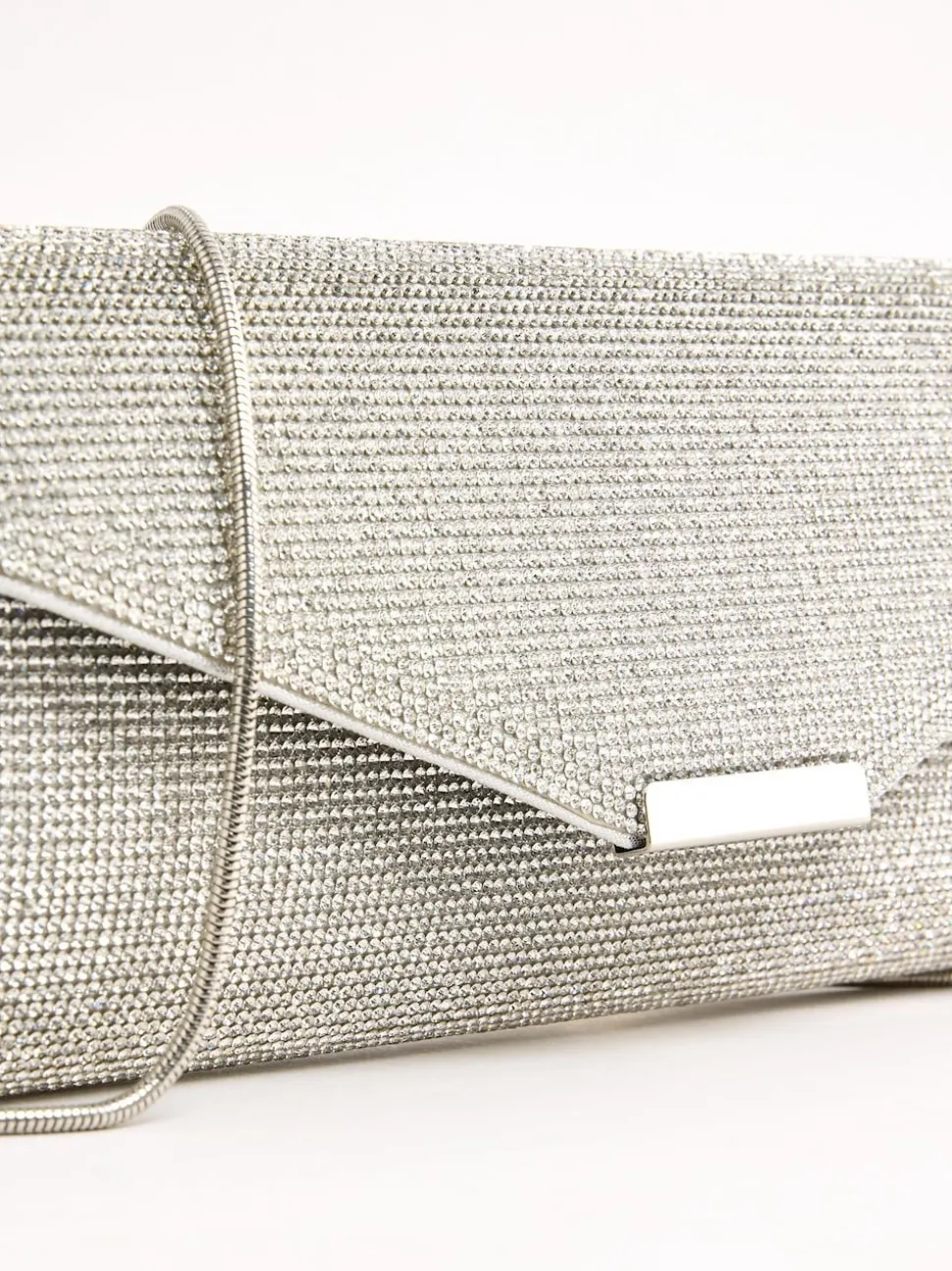 Lipsy Silver Hotfix Clutch Bag
