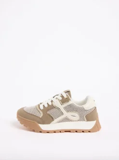 Lipsy Taupe Lace Up Chunky Runner Sports Trainers