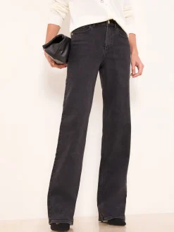 Lipsy Washed Black Wide Leg Jeans