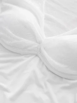 Lipsy White Lace Long Sleeve Padded Thong Bodysuit