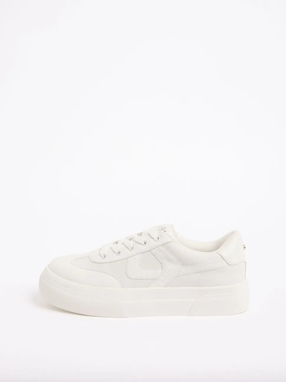 Lipsy White Standard Fit Chunky Canvas Lace Up Sports Trainers